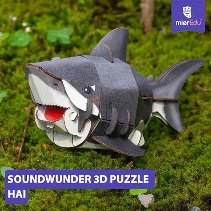 BUILD 'N' SOUND 3D PUZZLE SHARK | INTERACTIVE DIY PUZZLE WITH SOUND EFFECTS | FUN & EDUCATIONAL TOY FOR KIDS | STEM LEARNING ACTIVITY - Image 4